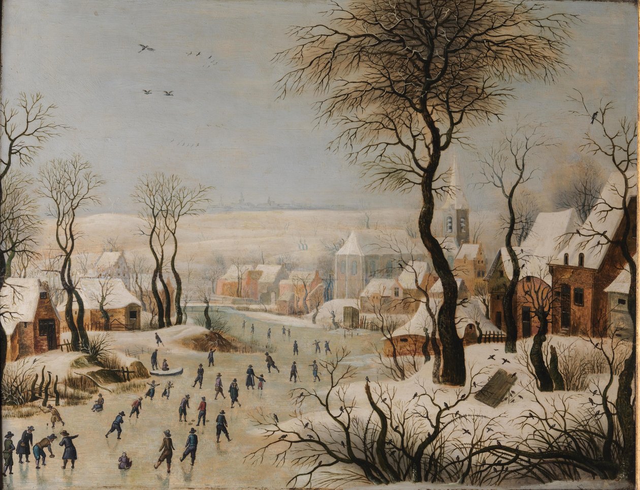 Paisaje invernal con trampa para pájaros de After Pieter Brueghel the Elder