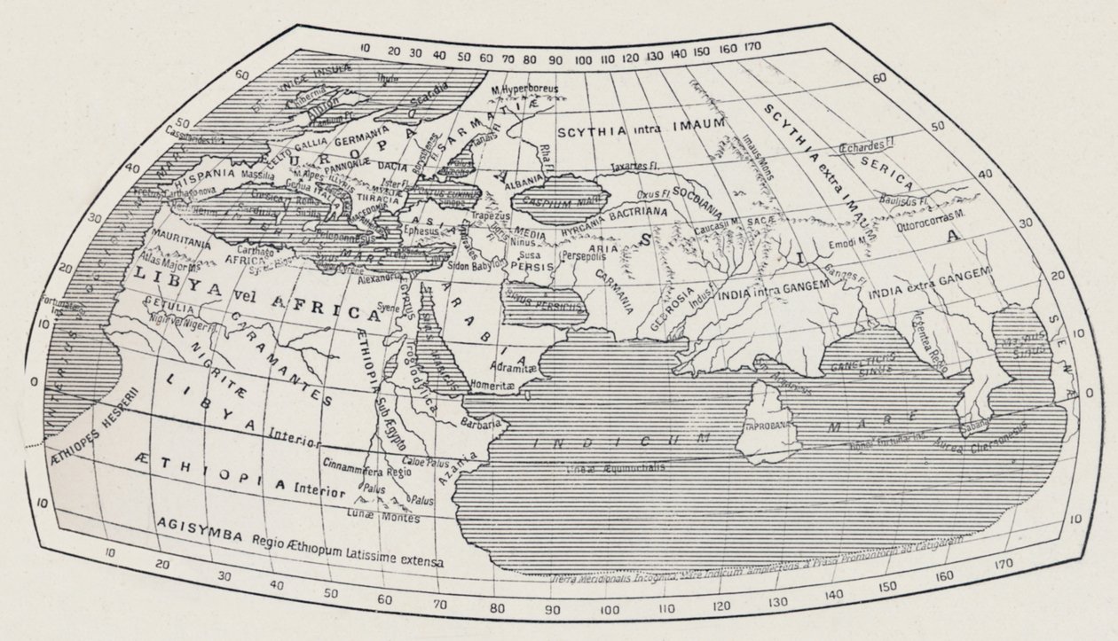 Mapa del Mundo, Según Ptolomeo de Agathodaemon of Alexandria