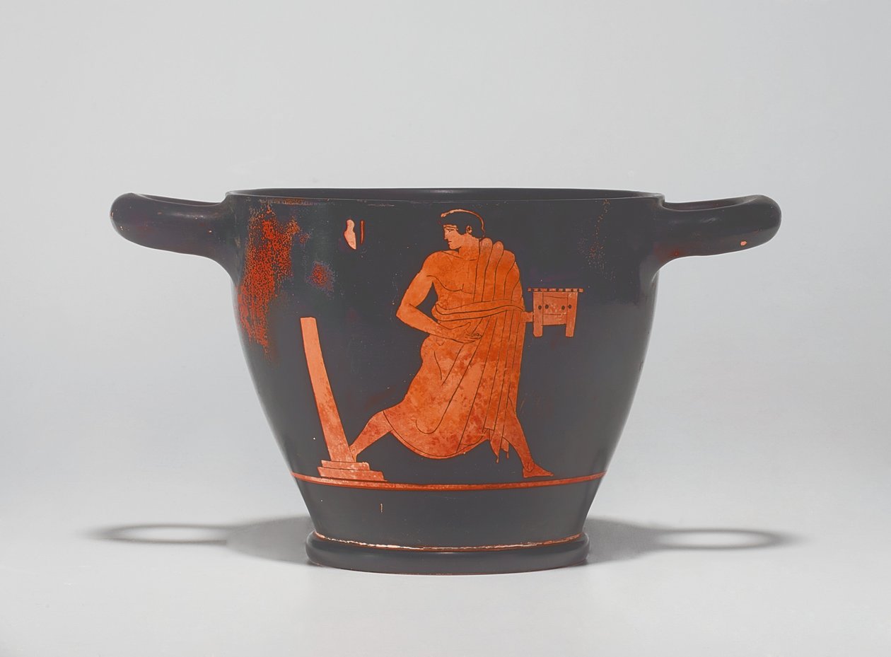 Skyphos de figuras rojas ático, c. mediados del siglo V a.C. de Agathon Painter (attr. to)