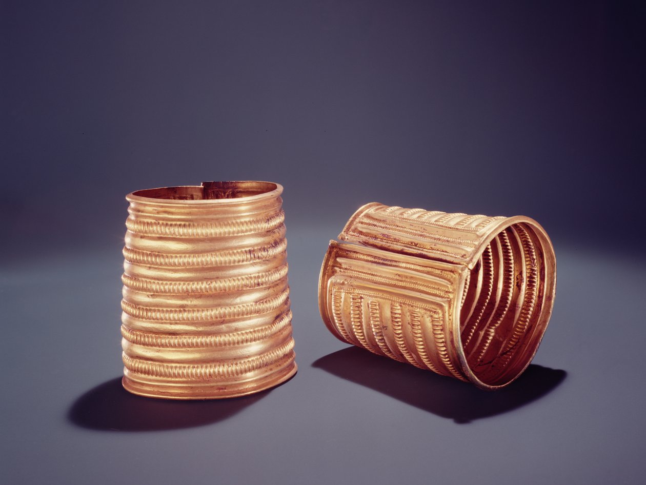 Par de brazaletes, de Derrinboy, Condado de Offaly, Edad de Bronce Media de Age Bronze