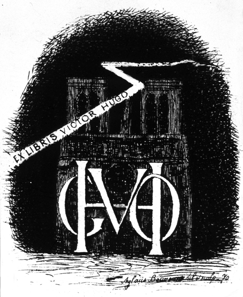 Ex-libris de Victor Hugo de Aglaüs Bouvenne