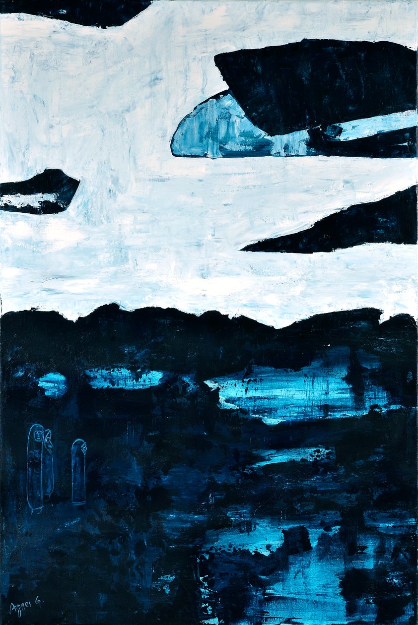 Elsewhere, 2018 (acrílico, tinta sobre lienzo) de Agnes Girardon