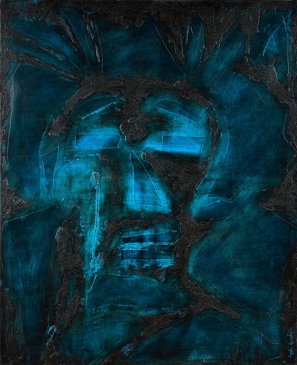 Henri, 2014 (técnica mixta, óleo sobre lienzo) de Agnes Girardon