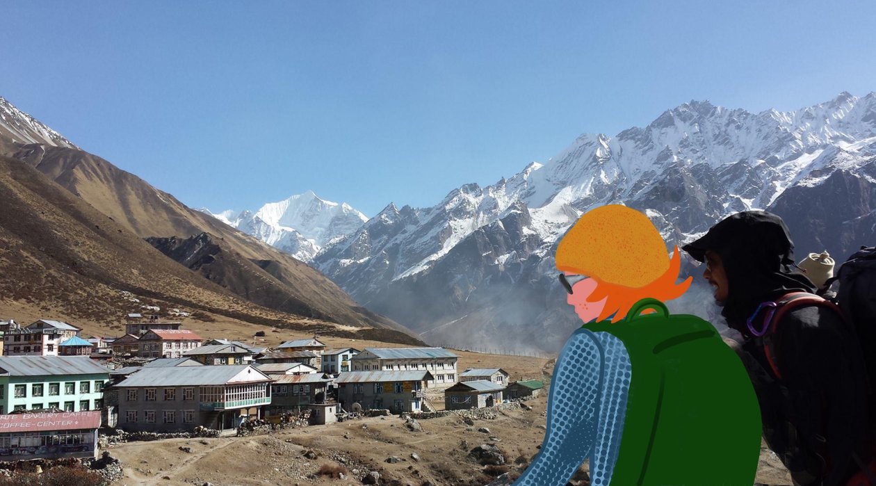 Langtang, 2023 (arte digital sobre fotografía) de Agnes Girardon