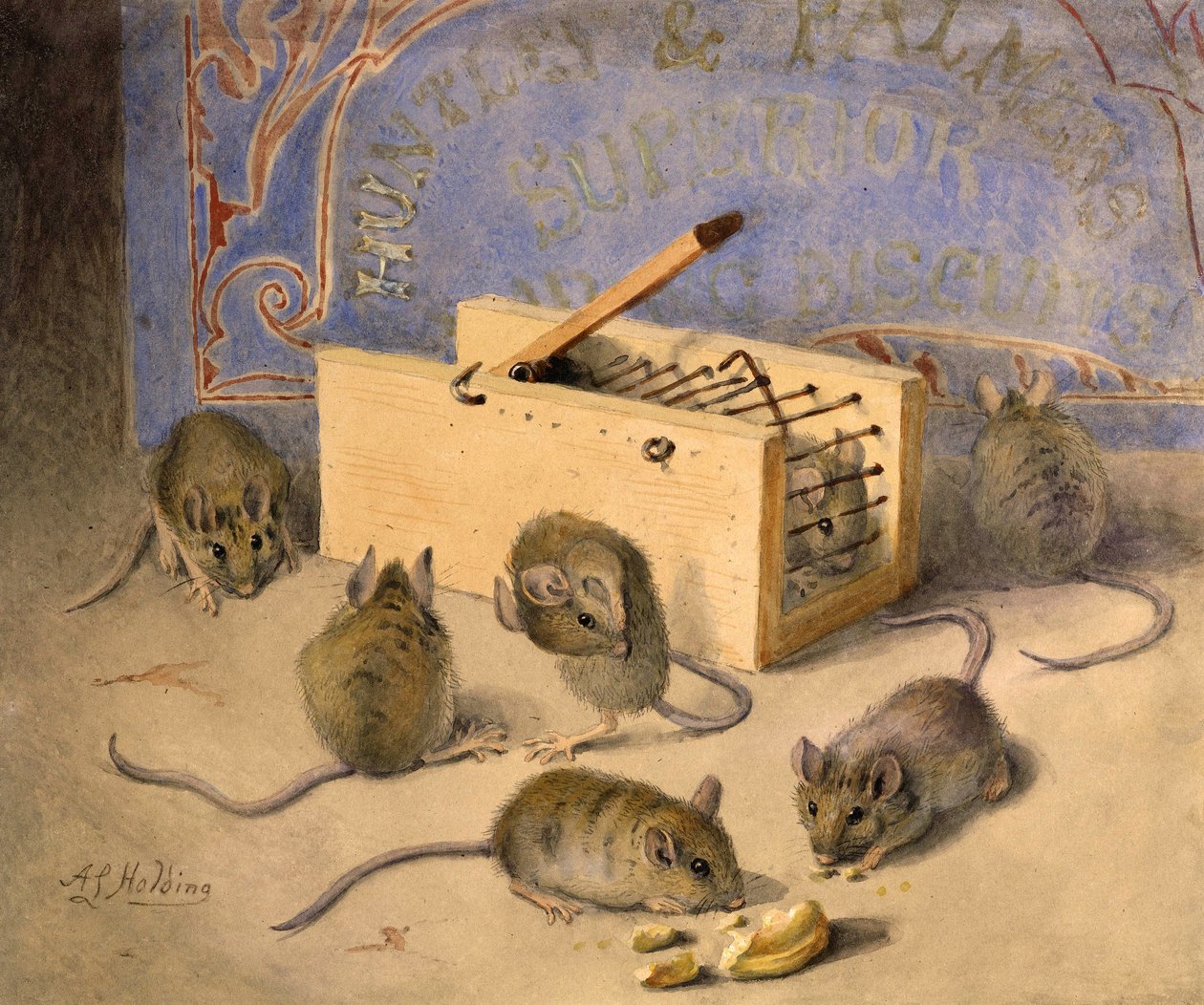 Ratones y galletas superiores de Huntley - Palmer, c.1920 de Agnes Louise Holding