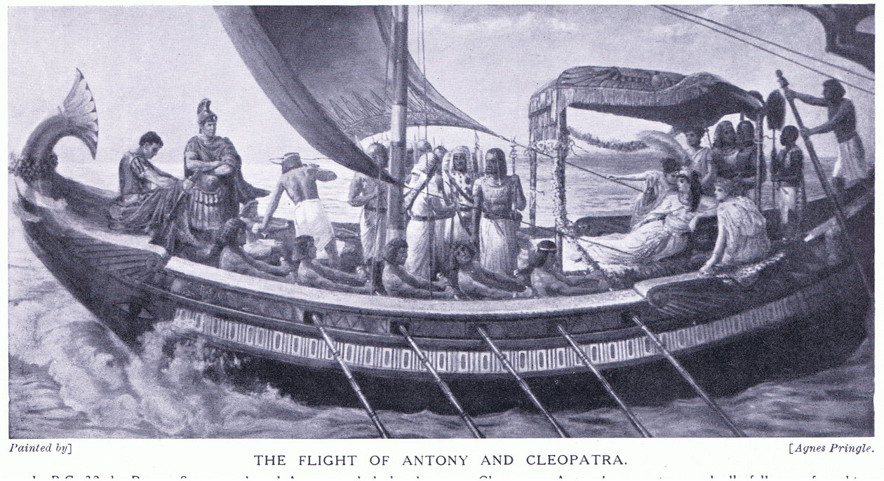 La huida de Antonio y Cleopatra, c.1920 de Agnes Pringle