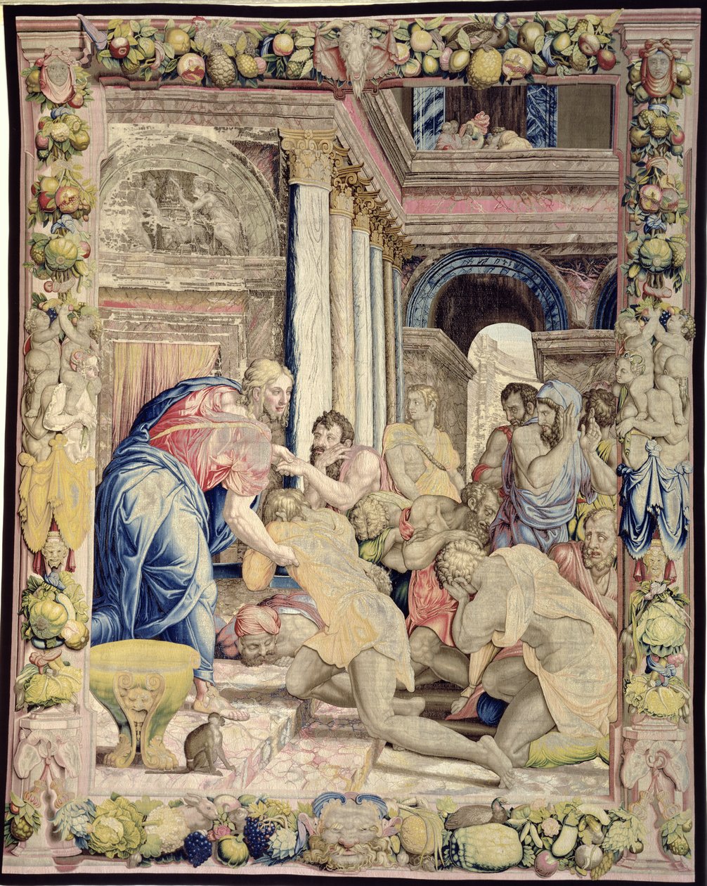 José se deja reconocer por sus hermanos, de la Sala dei Dugento, 1546-53 de Agnolo and Karcher, Nicholas Bronzino