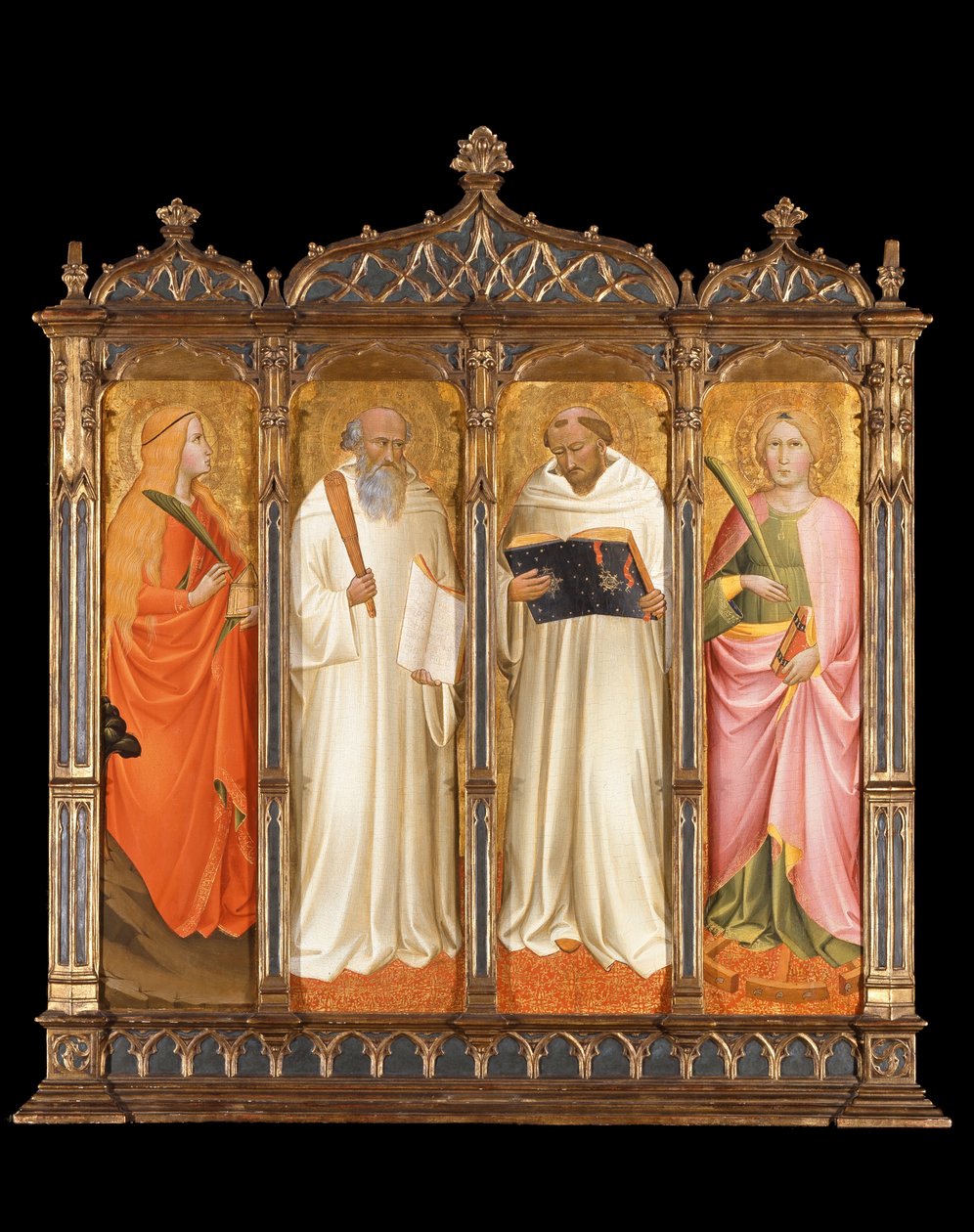 Santa María Magdalena, San Benito, San Bernardo de Claraval y Santa Catalina de Alejandría de Agnolo Gaddi