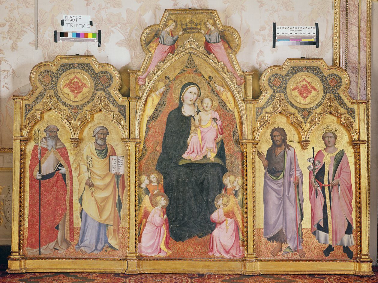 Virgen y Niño con SS. Antonio de Padua, Pedro, Catalina y Juan el Bautista de Agnolo Gaddi