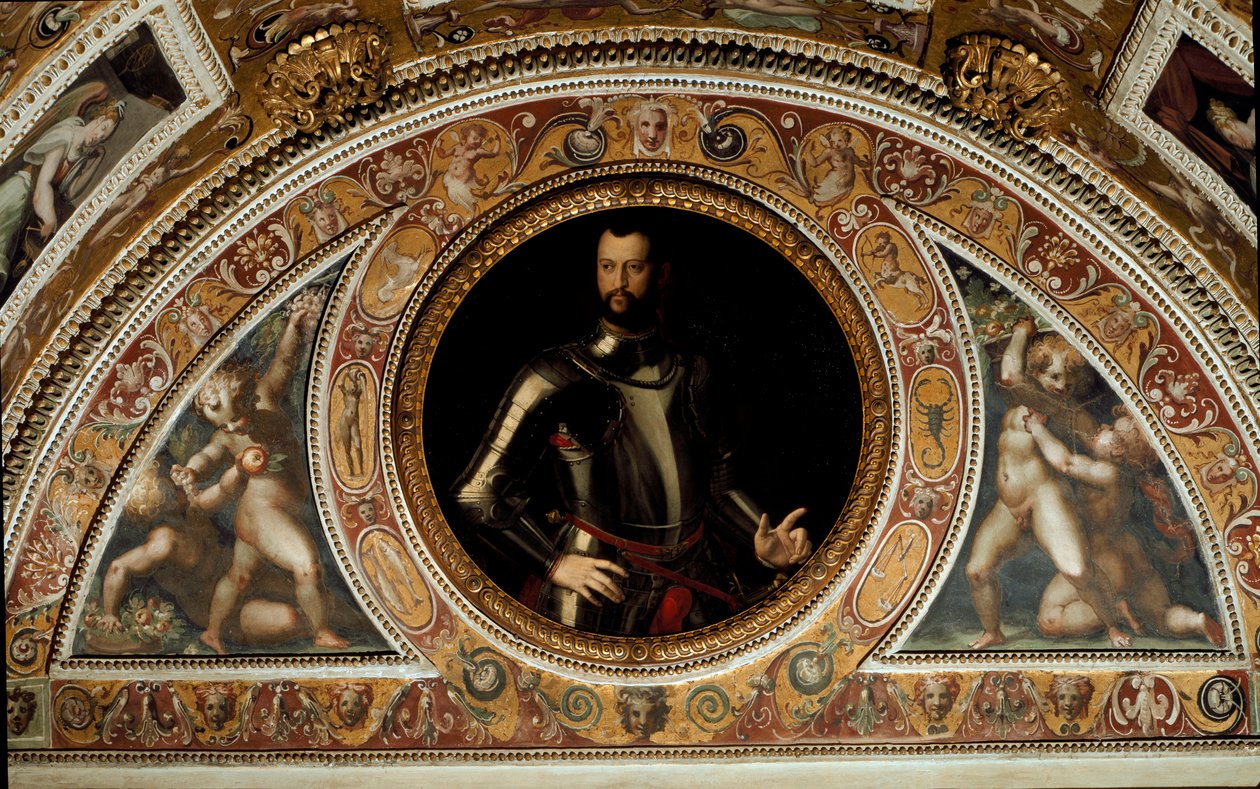 Retrato de Cosimo I de Medici, Gran Duque de Toscana y Padre de Francesco I de Agnolo (after) Bronzino
