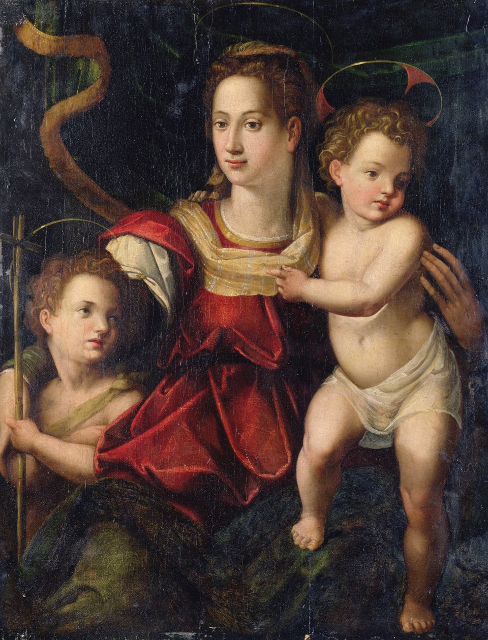 La Madonna y el Niño con el Infante San Juan Bautista de Agnolo (after) Bronzino