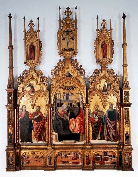 Coronación de la Virgen, tríptico de Agnolo and Bartolomeo degli Erri