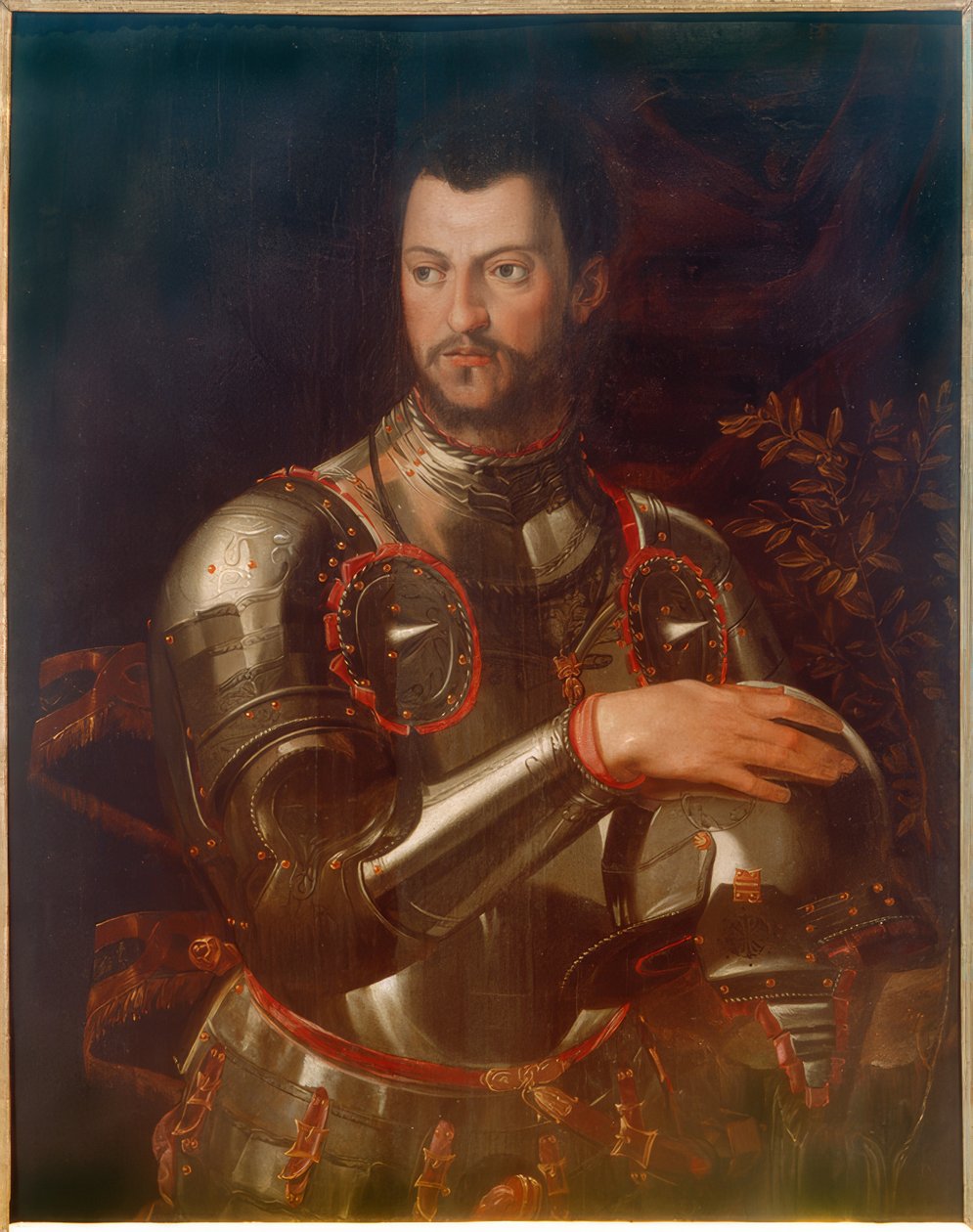 Retrato del Duque Cosimo I en armadura de Agnolo Bronzino