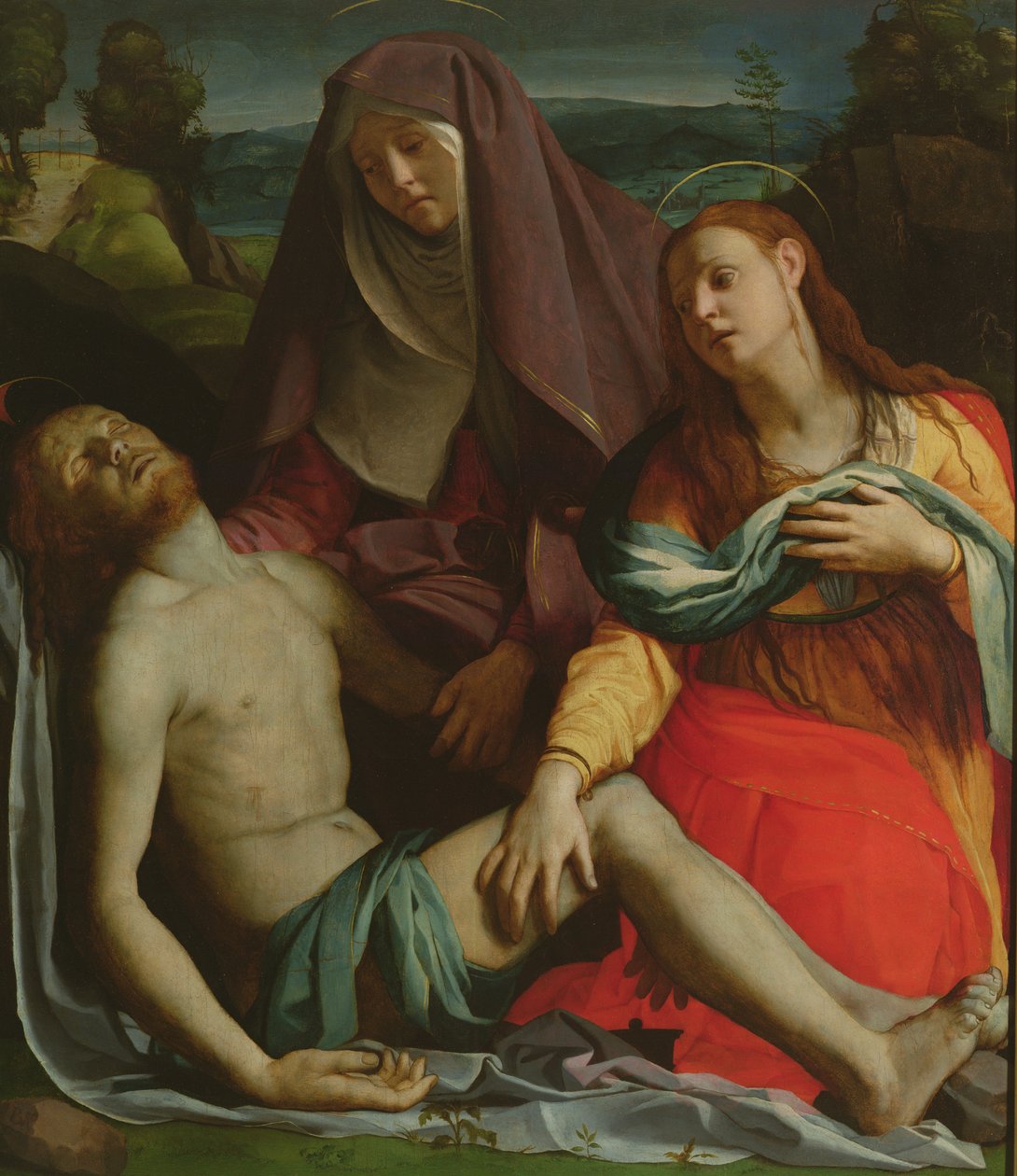 Cristo muerto entre la Virgen y María Magdalena de Agnolo Bronzino