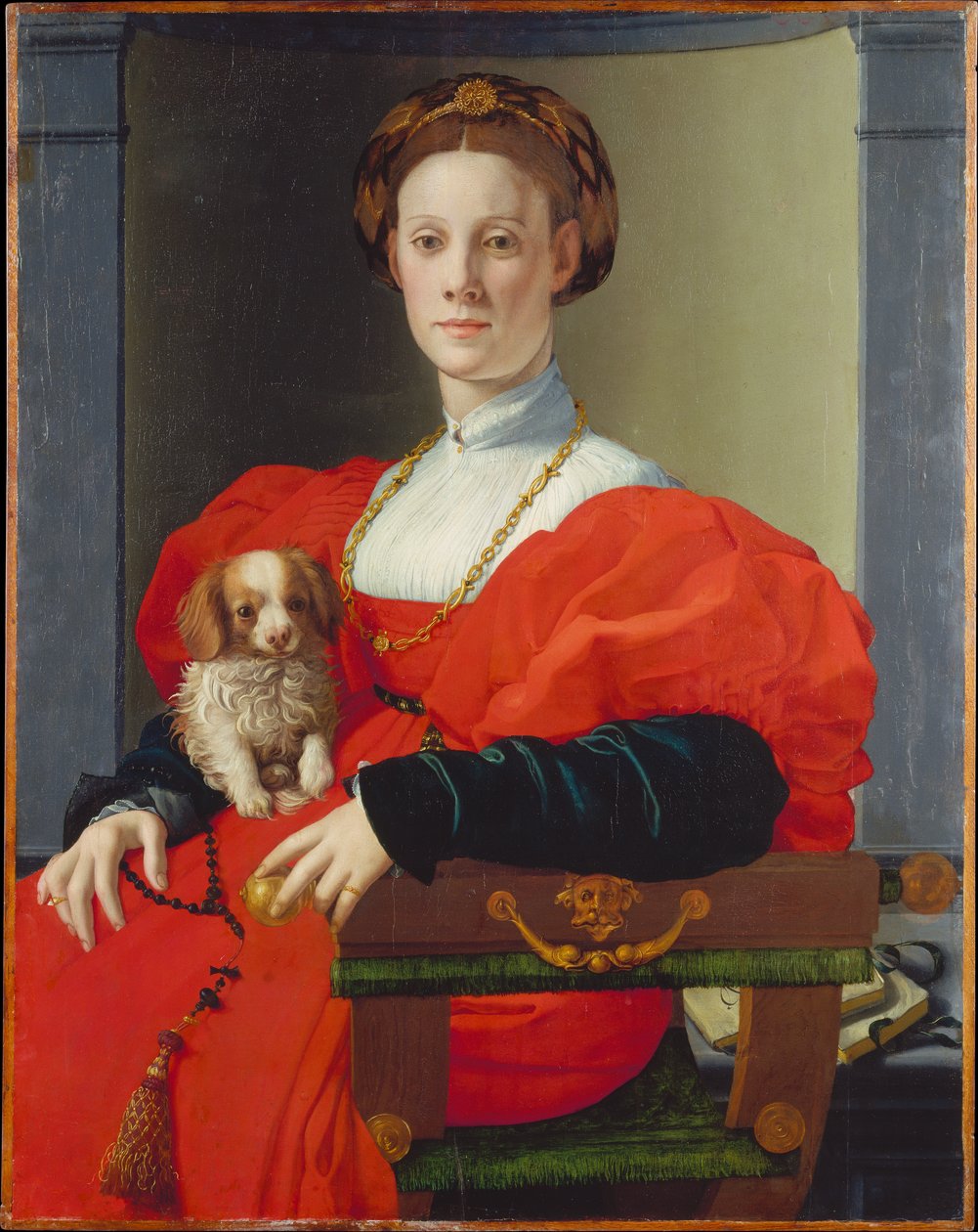 Retrato de una dama vestida de rojo (¿Francesca Salviati) de Agnolo Bronzino