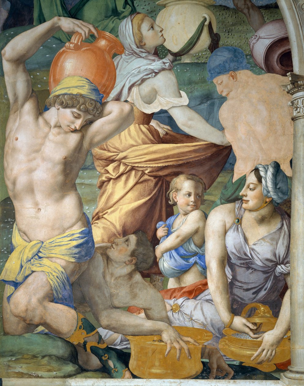 La Recolección del Maná (detalle), 1540-1545 de Agnolo Bronzino