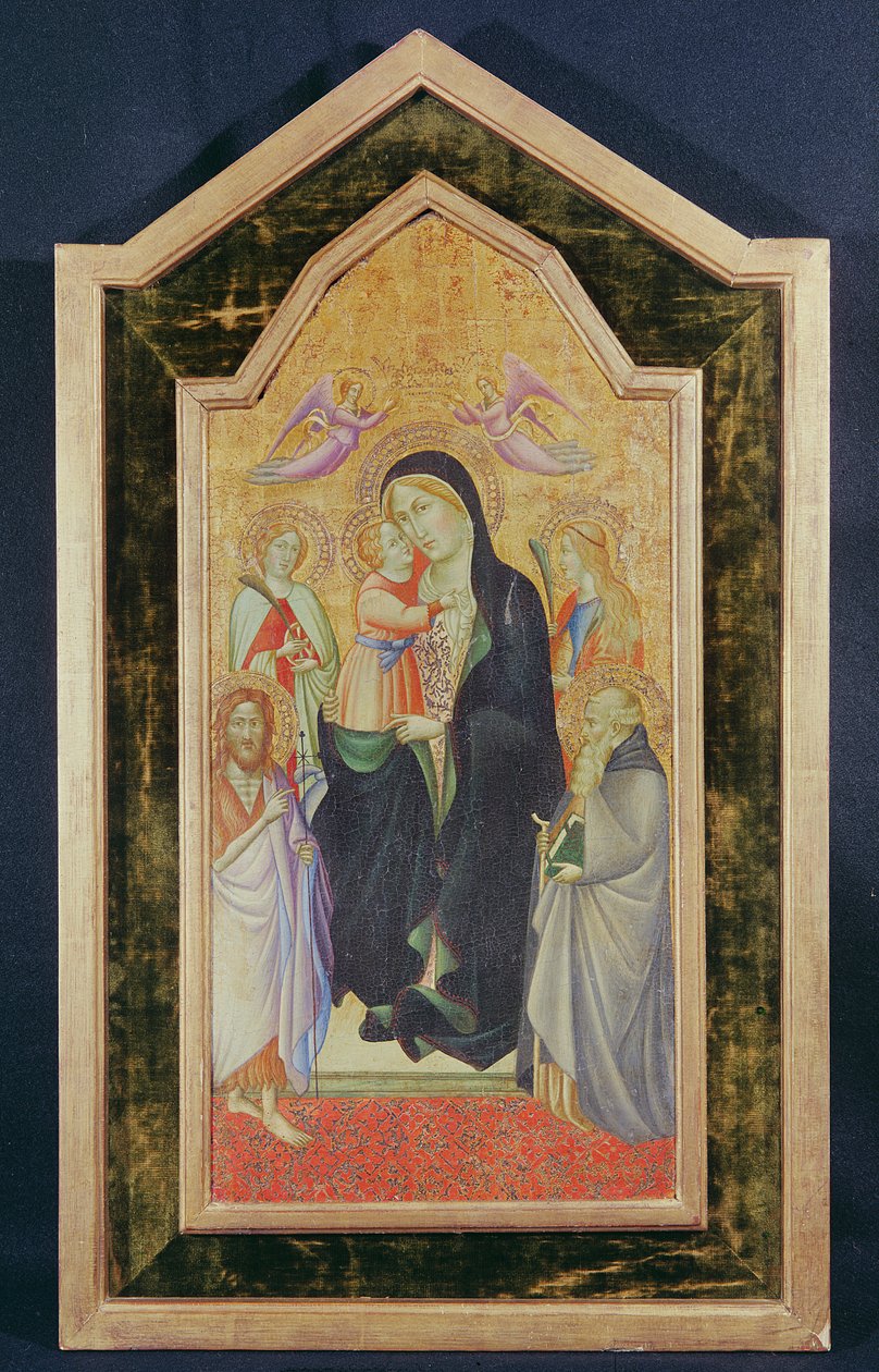 Madonna y el Niño entronizados de Agnolo Gaddi