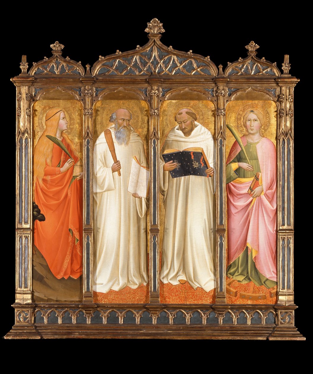Santos María Magdalena, Benito, Bernardo de Claraval y Catalina de Alejandría de Agnolo Gaddi