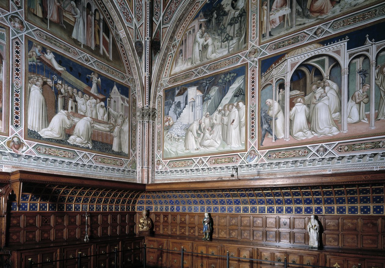 Vista de la Capilla Castellani (o del Sacramento) decorada con frescos de Agnolo Gaddi (1350-1396), episodios de la vida de San Antonio el Grande de Agnolo Gaddi