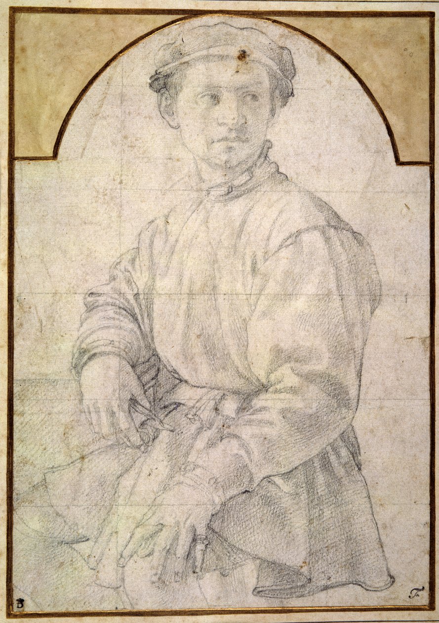 Estudio para un joven con un laúd de Agnolo Bronzino