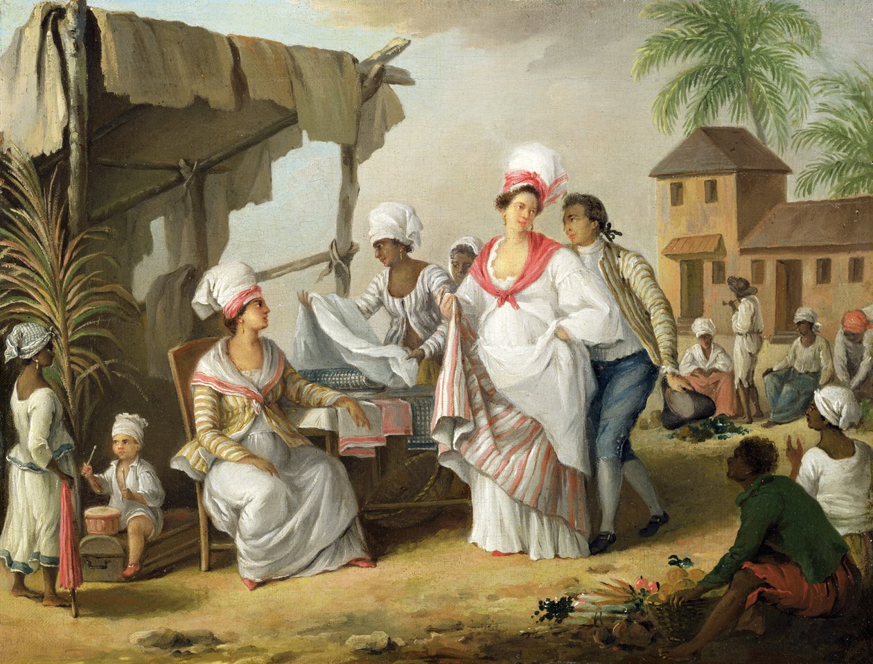 Mercado de lino, Roseau, Dominica, c.1780 de Agostino Brunias