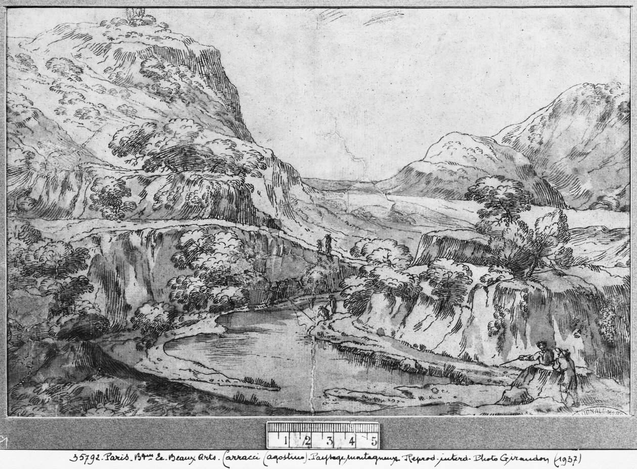 Paisaje montañoso de Agostino Carracci
