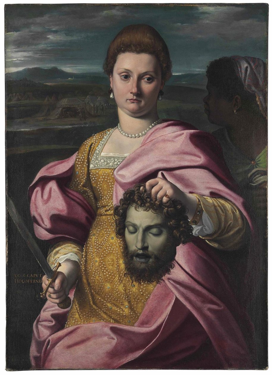 Retrato de Olimpia Luna y Melchiorre Zoppio como Judith y Holofernes de Agostino Carracci
