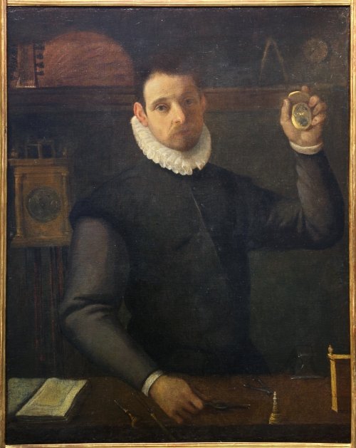 Autorretrato como relojero de Agostino Carracci