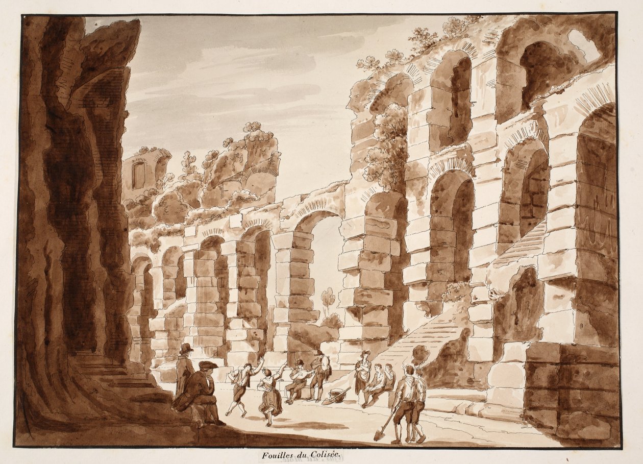 Excavaciones en el Coliseo, 1883 de Agostino Tofanelli
