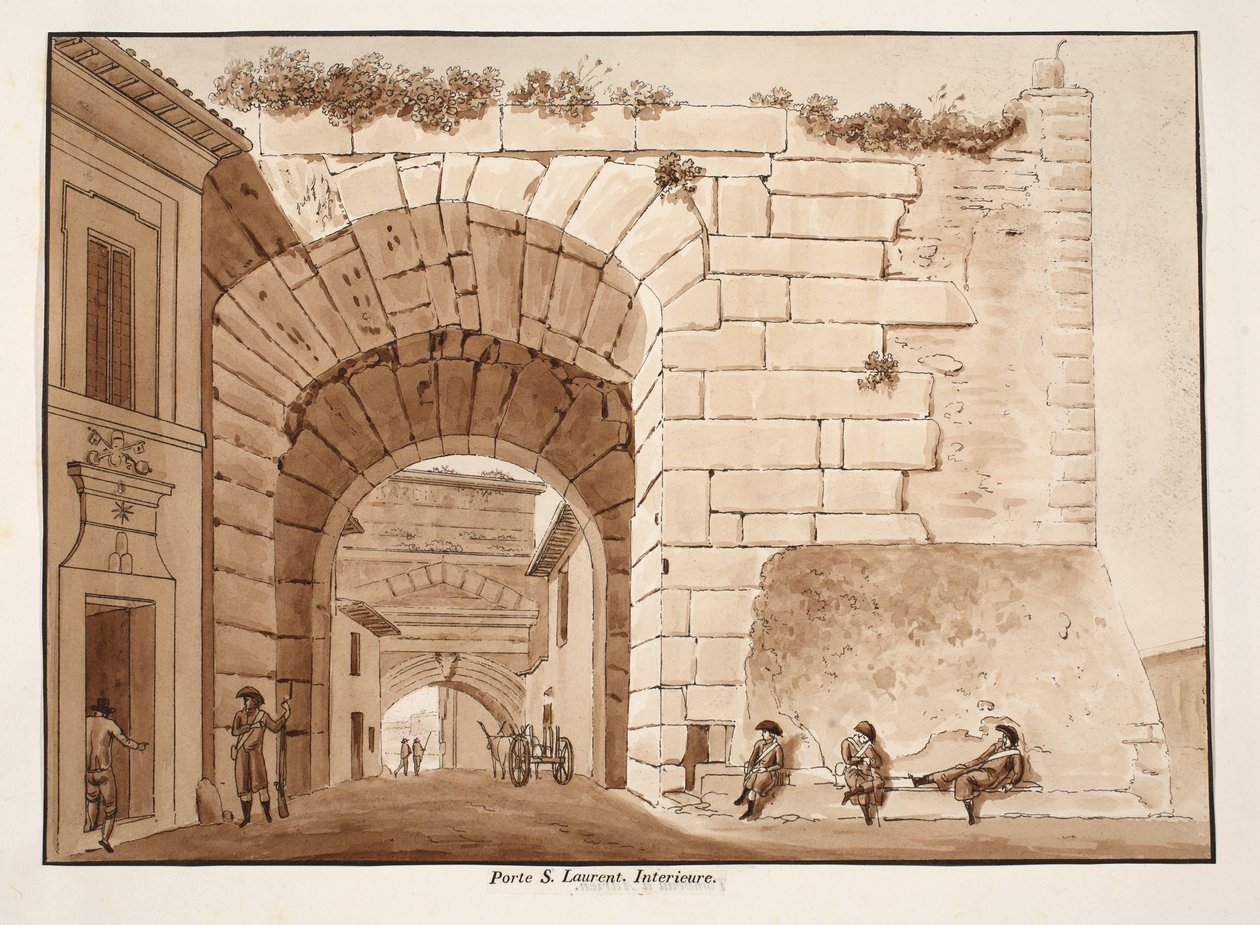 Interior de la Porta San Lorenzo, 1833 de Agostino Tofanelli