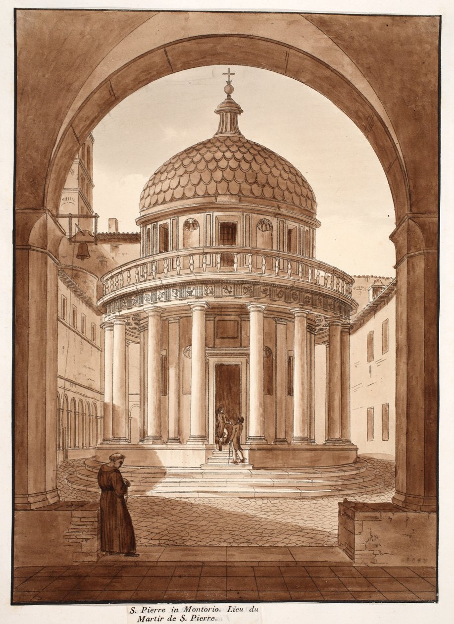 San Pietro in Montorio, el sitio del martirio de San Pedro, 1833 de Agostino Tofanelli