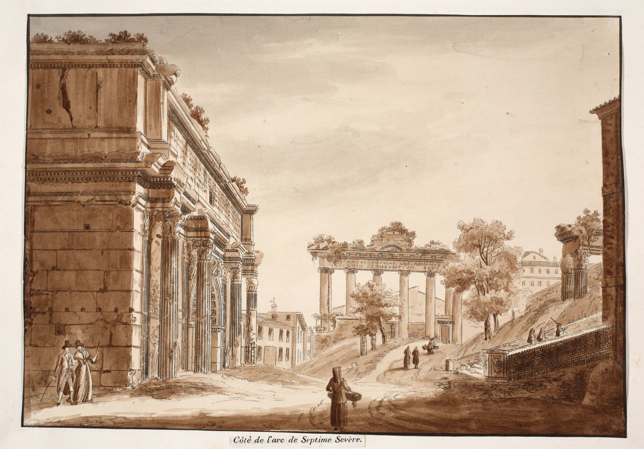 Vista lateral del Arco de Septimio Severo de Agostino Tofanelli