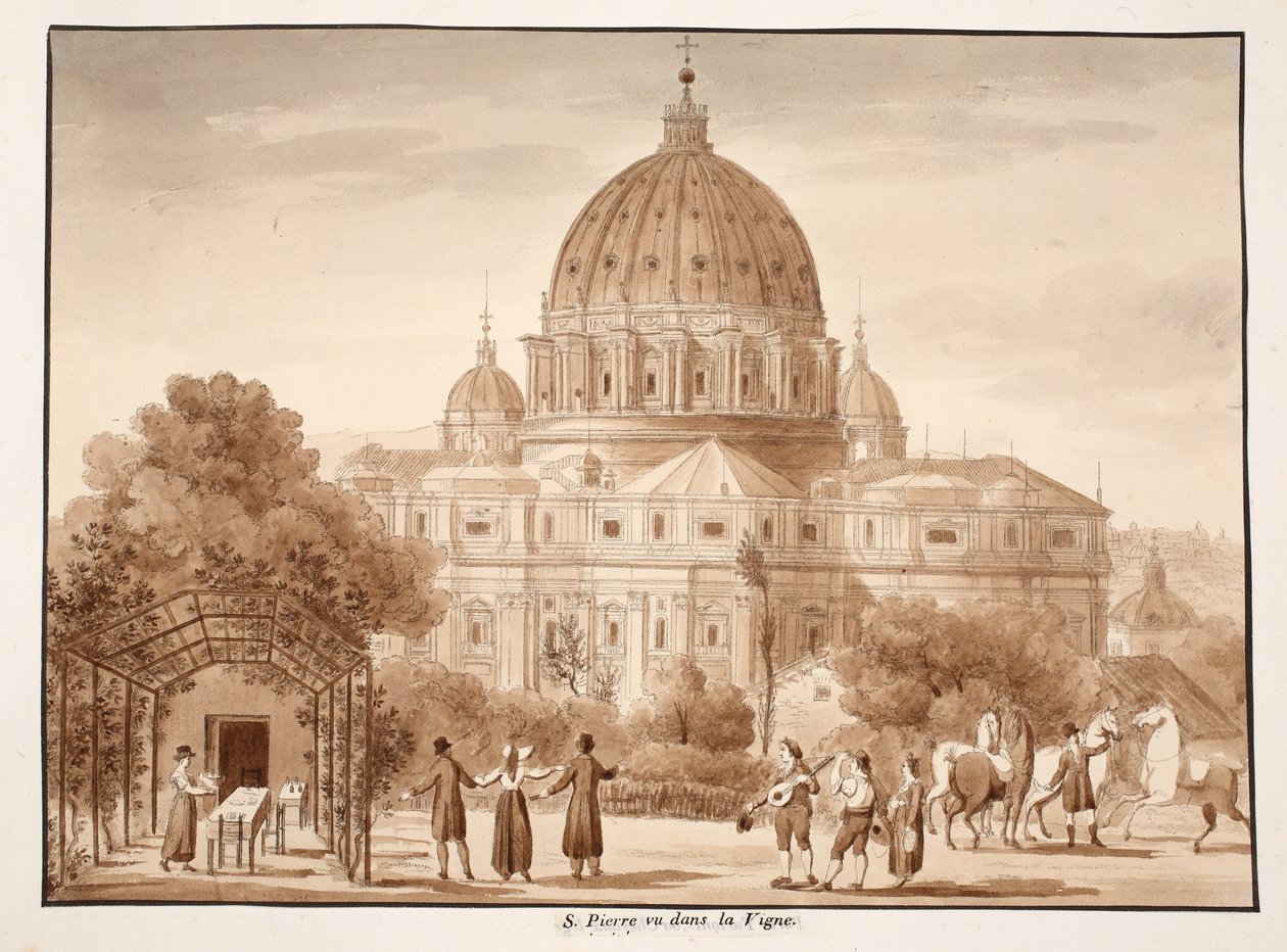 San Pedro visto desde un viñedo, 1833 de Agostino Tofanelli