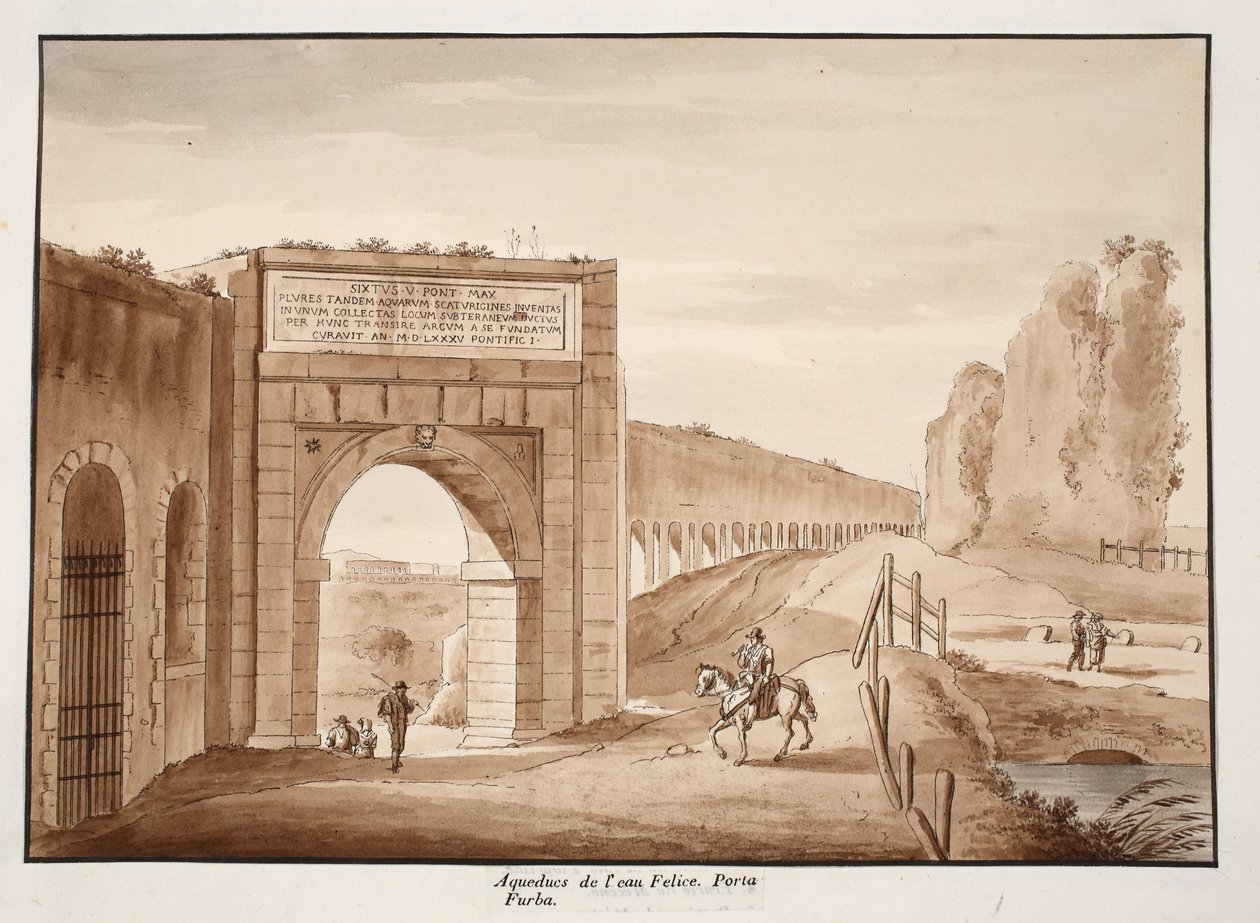 La Acqua Felice y Porta Furba, 1833 de Agostino Tofanelli