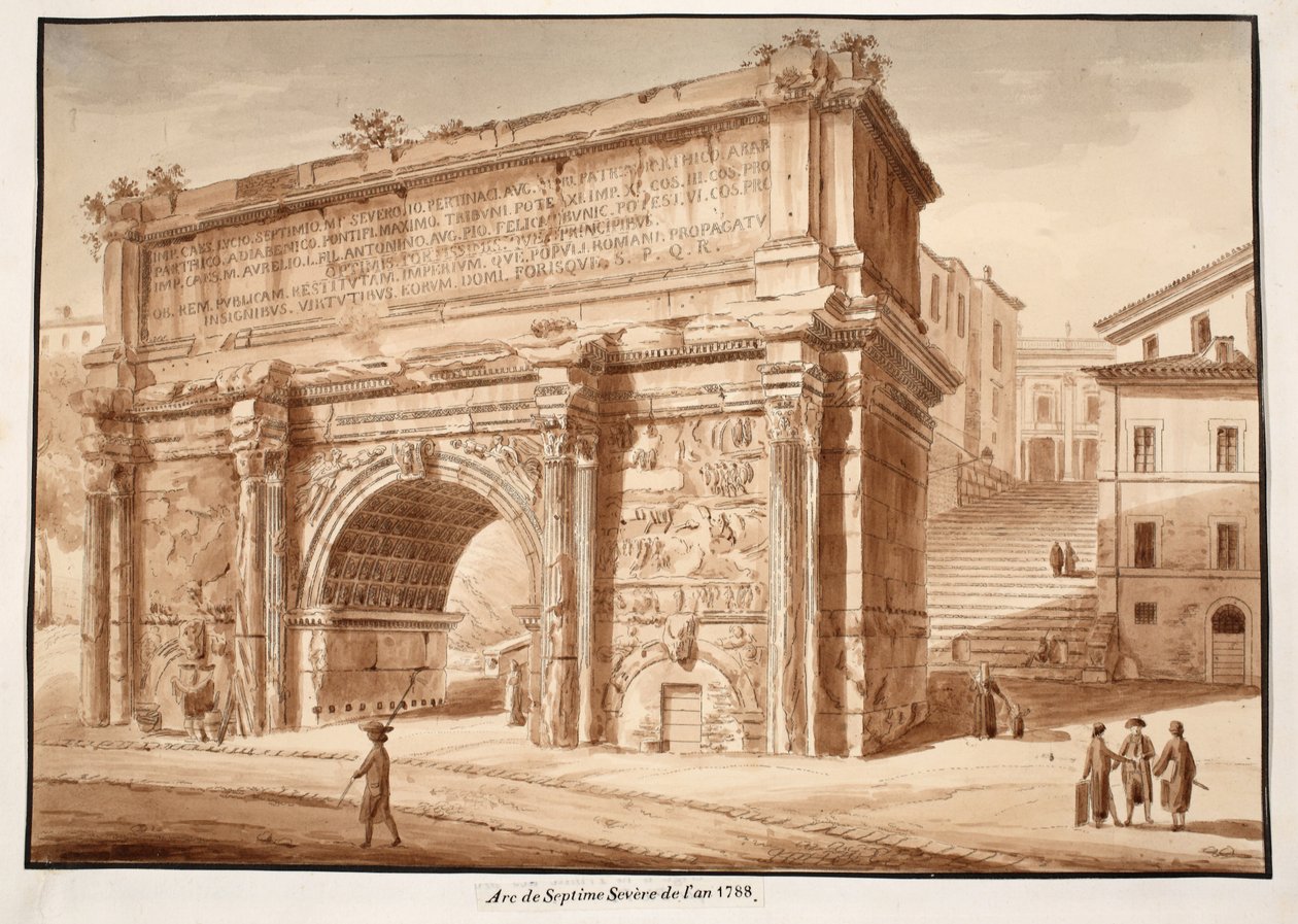 El Arco de Septimio Severo en el año 1788, 1833 de Agostino Tofanelli