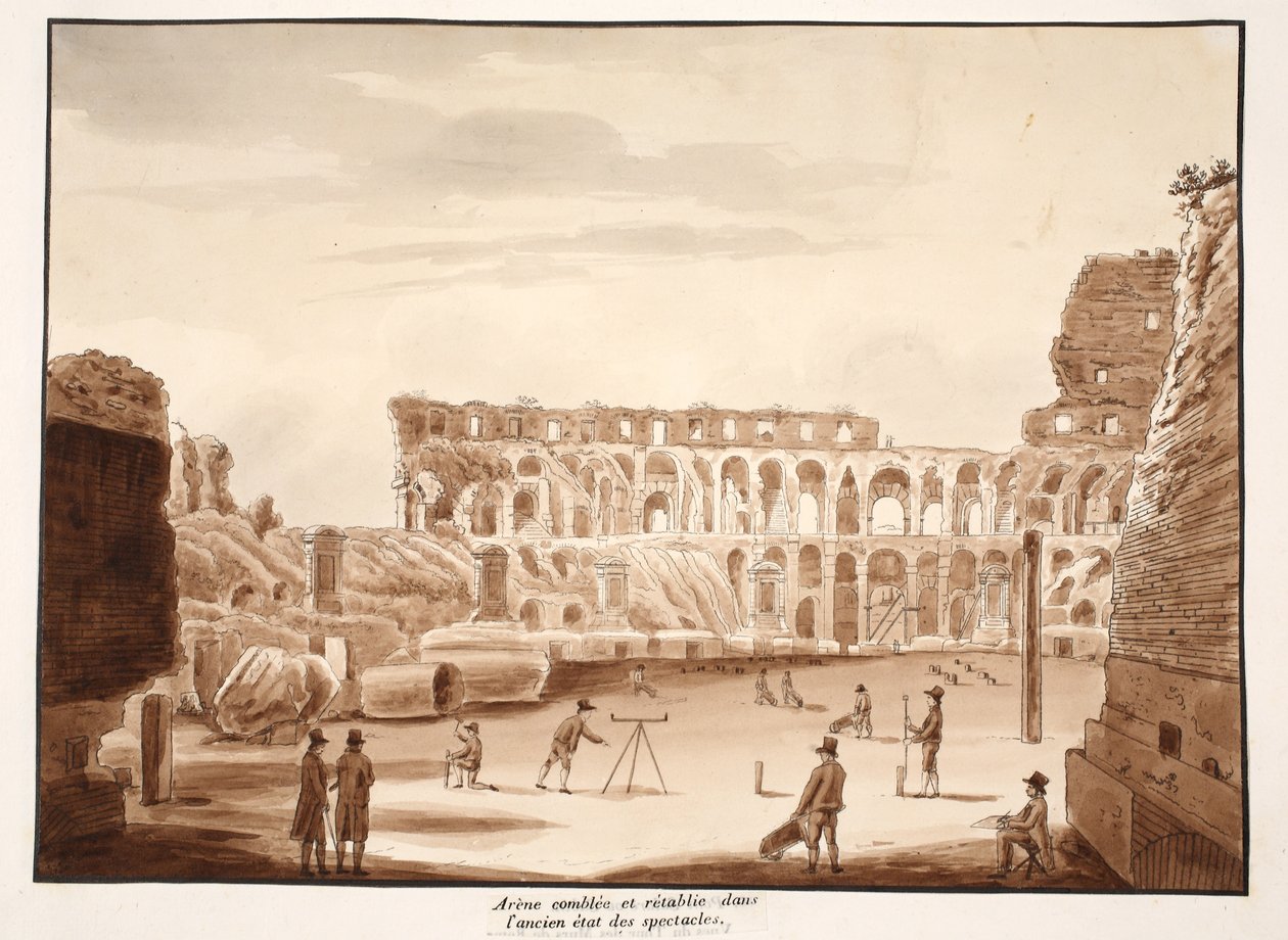 La Arena del Coliseo Llena y Restaurada a su Estado Original, 1833 de Agostino Tofanelli