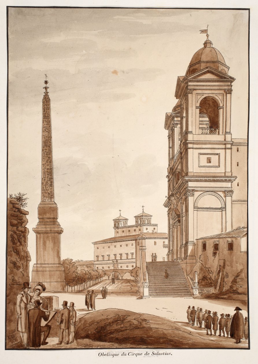 El obelisco del Circo de Sallustio, 1833 de Agostino Tofanelli