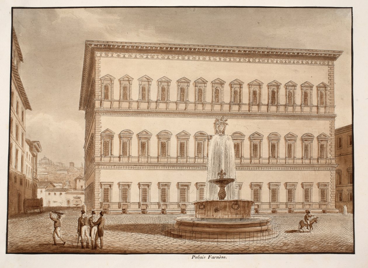 El Palazzo Farnese, 1833 de Agostino Tofanelli
