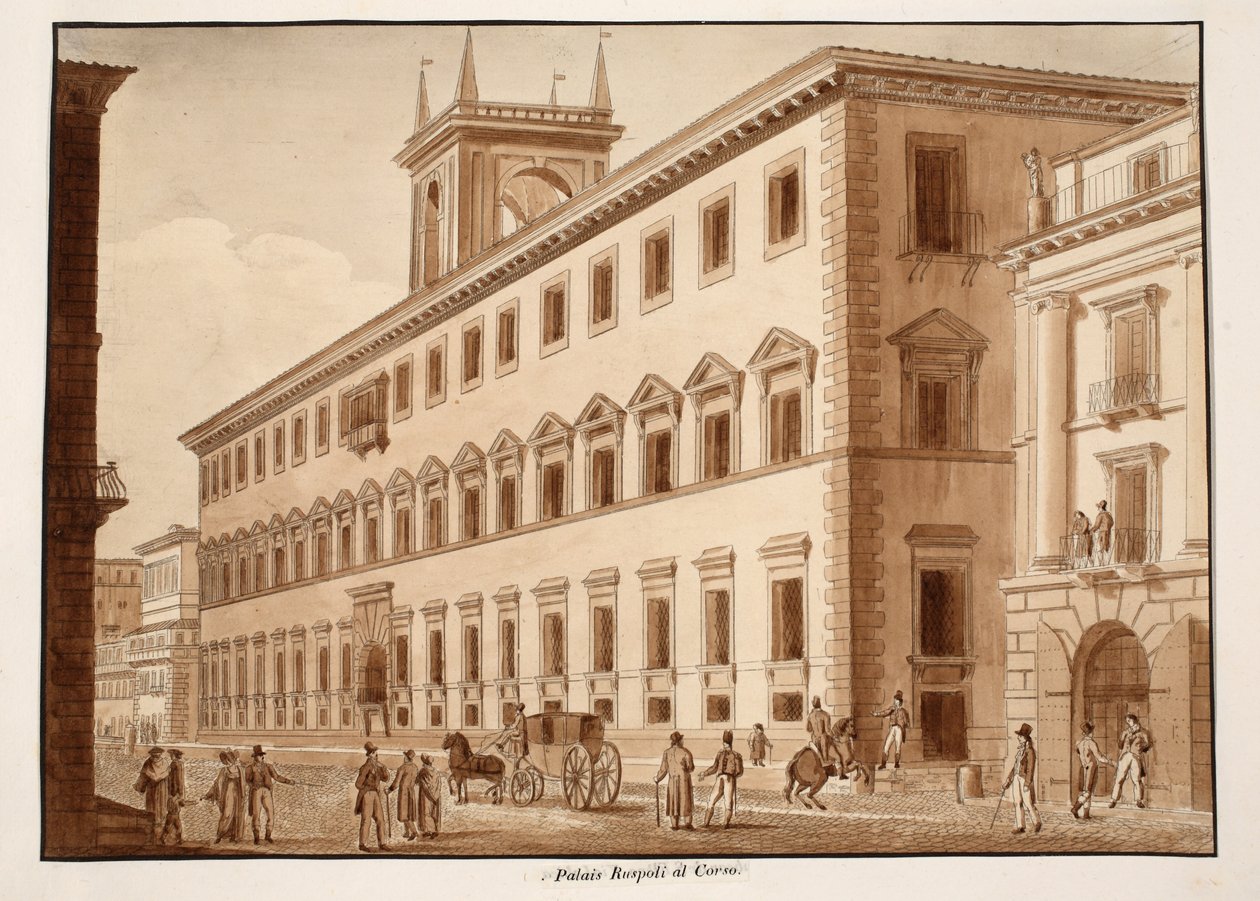 El Palazzo Ruspoli al Corso, 1833 de Agostino Tofanelli