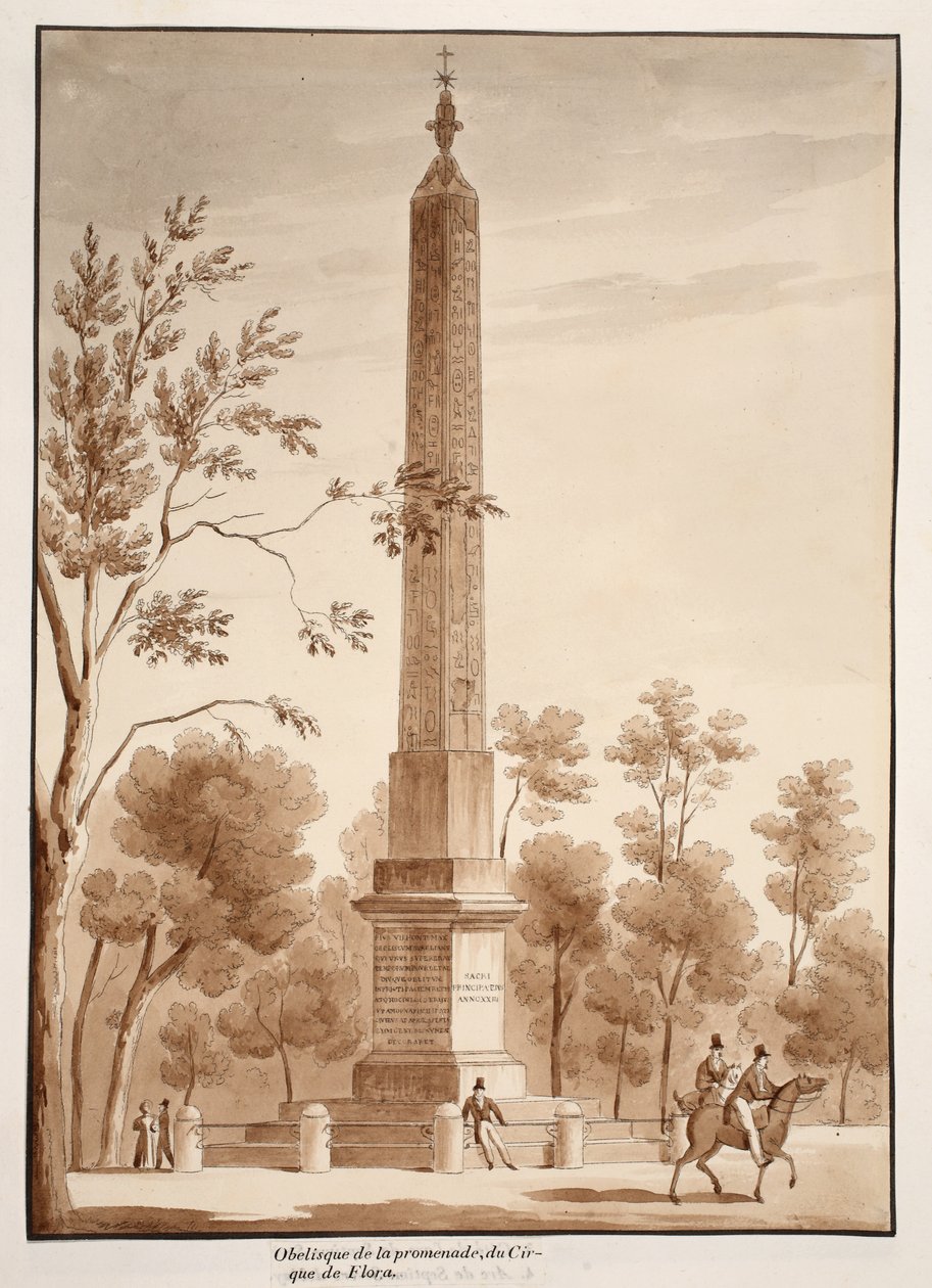 El obelisco de Passeggiata, del Circo de Flora, 1833 de Agostino Tofanelli