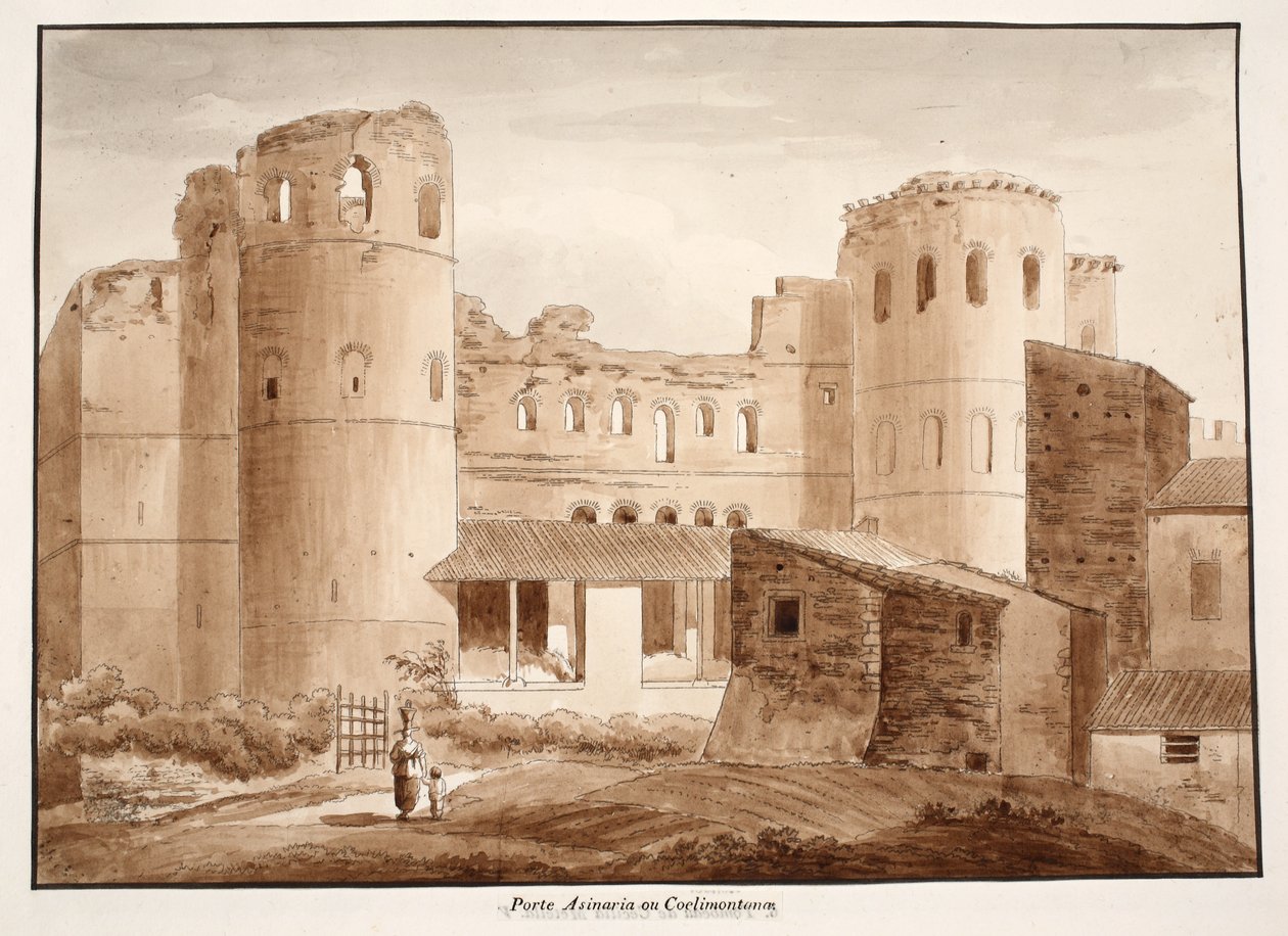 La Porta Asinaria o Coelimontana, 1833 de Agostino Tofanelli