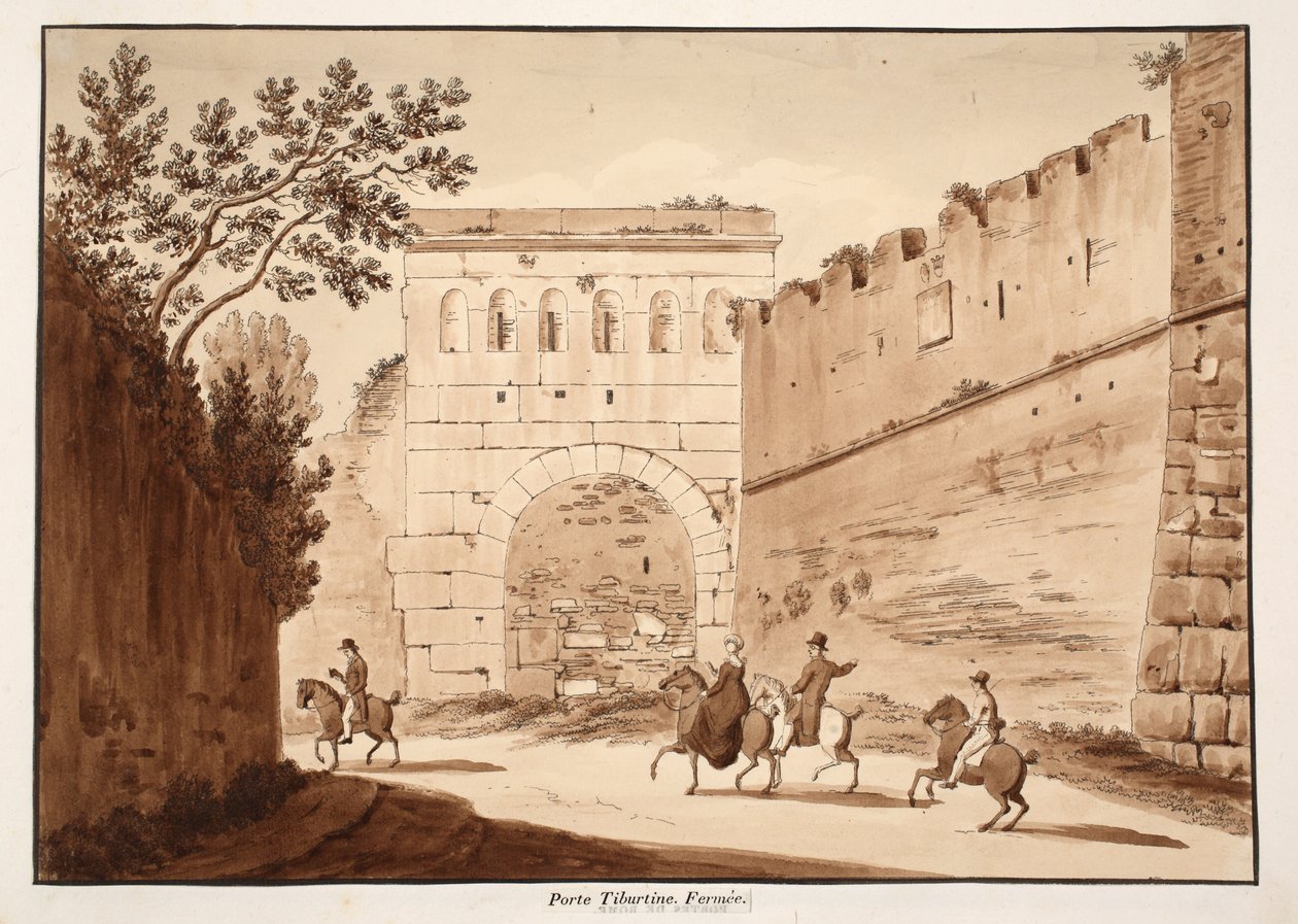 La Porta Tiburtina, cerrada, 1833 de Agostino Tofanelli