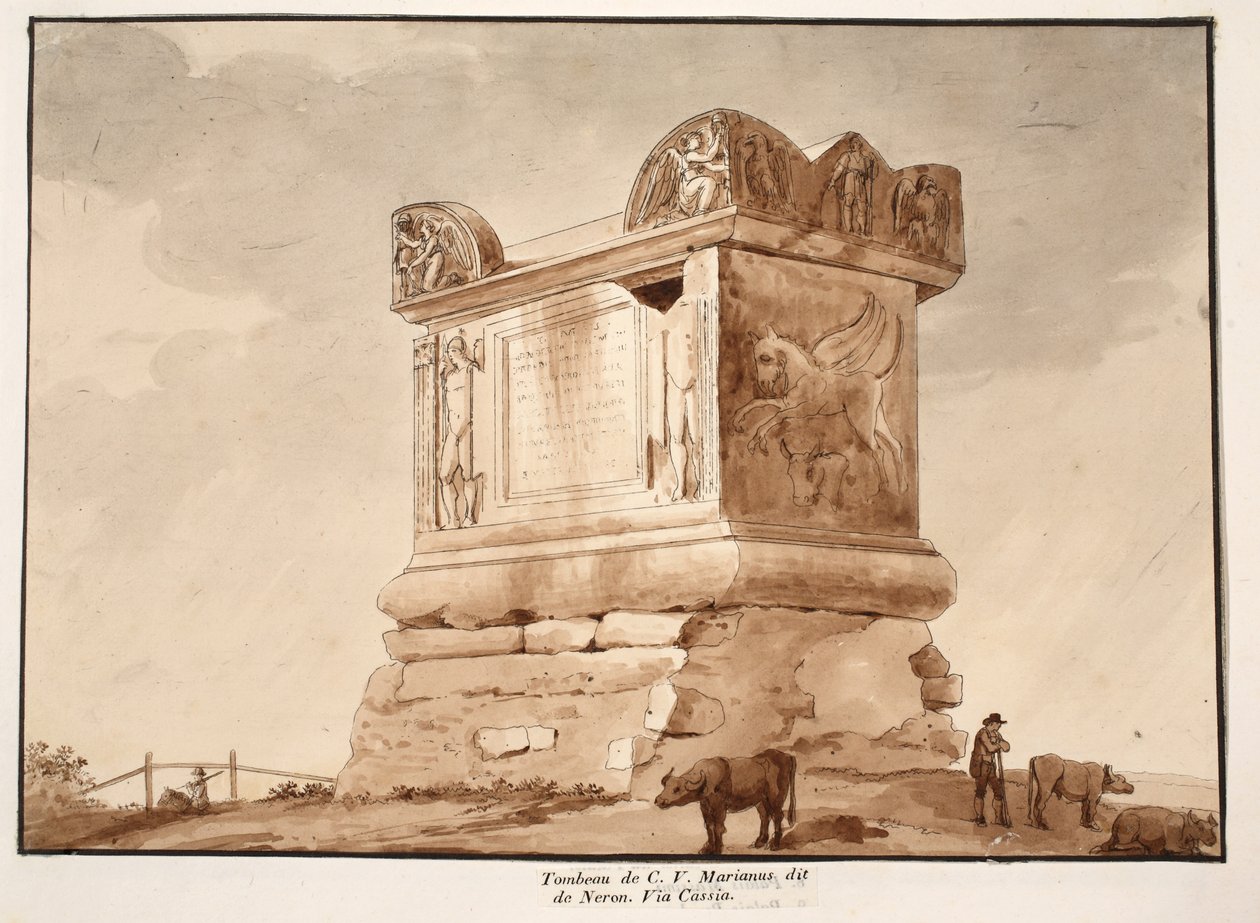 La tumba de C.V. Marianus, también conocida como la tumba de Nerón. Via Cassia, 1833 de Agostino Tofanelli