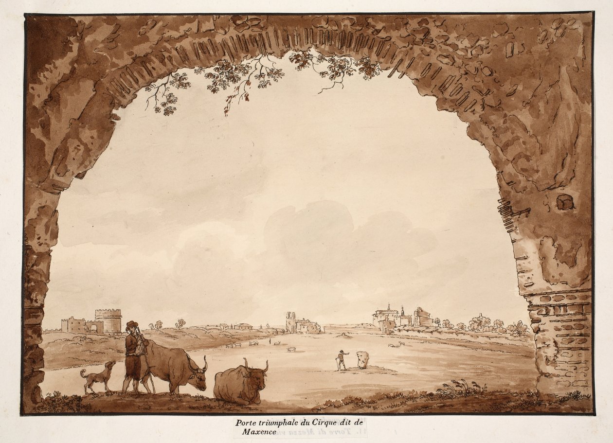 El arco triunfal del Circo de Majencio, 1833 de Agostino Tofanelli
