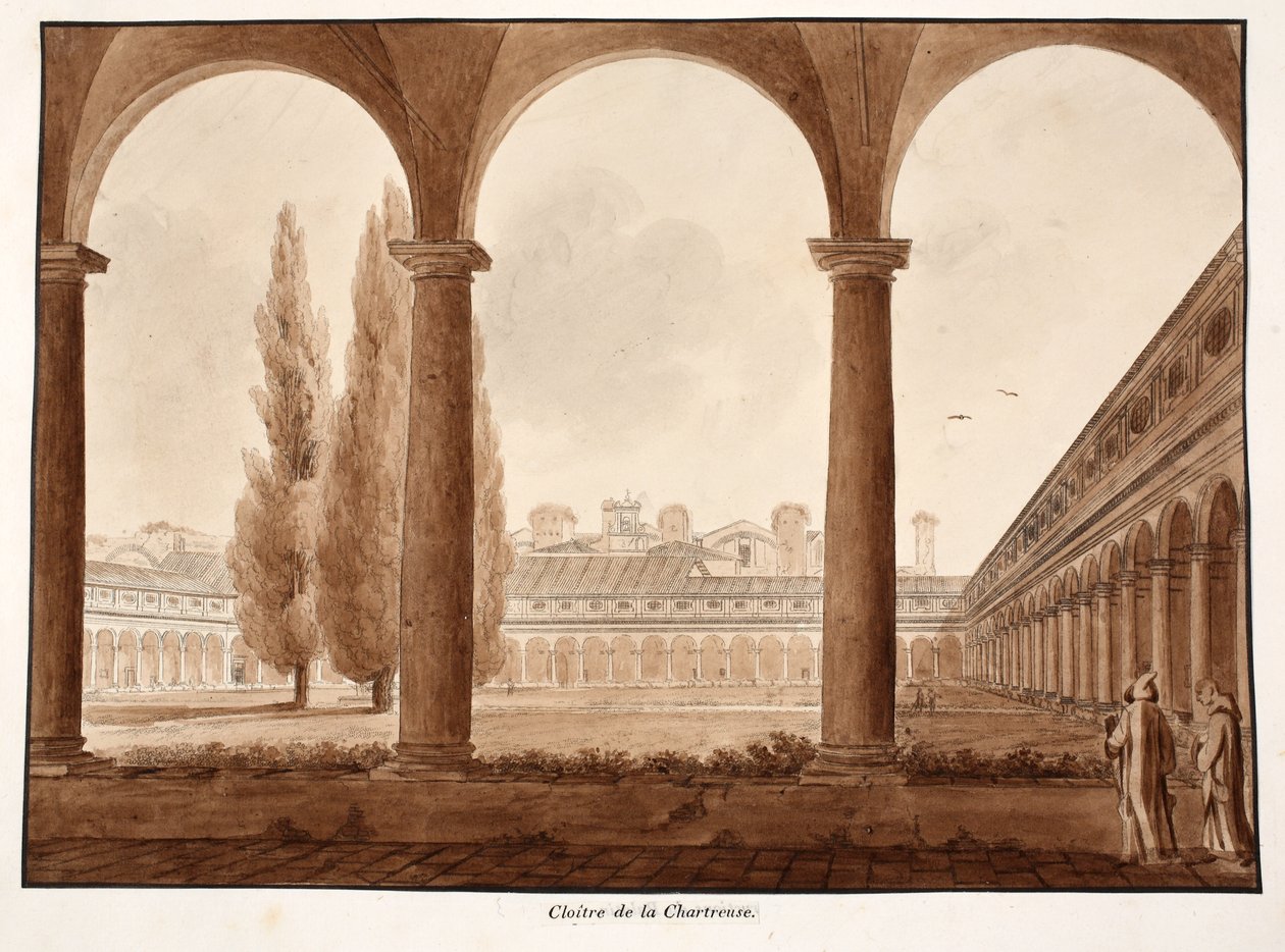 El claustro de la cartuja, 1833 de Agostino Tofanelli