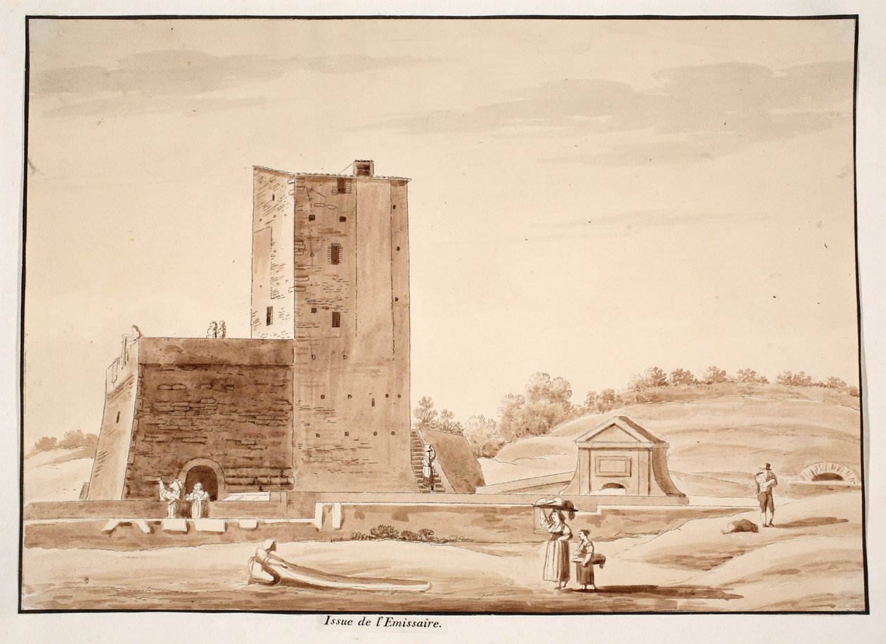 La emergencia del emisario del Lago Albano, 1833 de Agostino Tofanelli