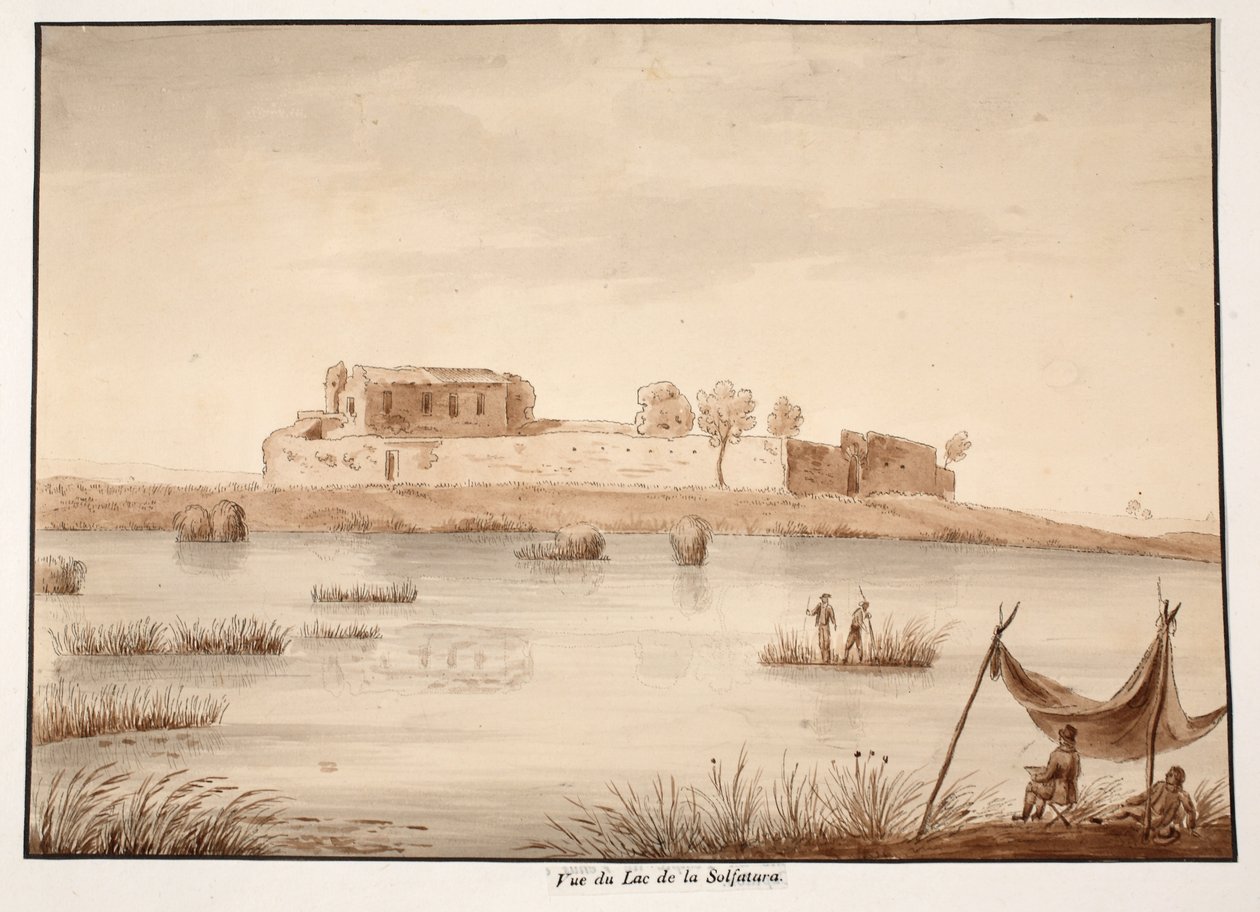 Vista del Lago de Solfatura, 1833 de Agostino Tofanelli