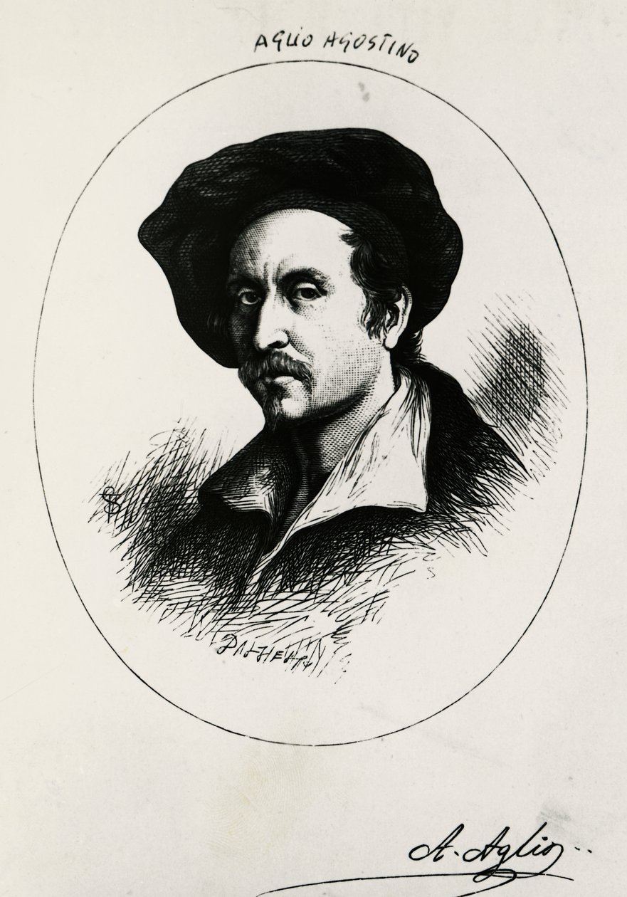 Autorretrato de Agostino Aglio (grabado) de Agostino Aglio