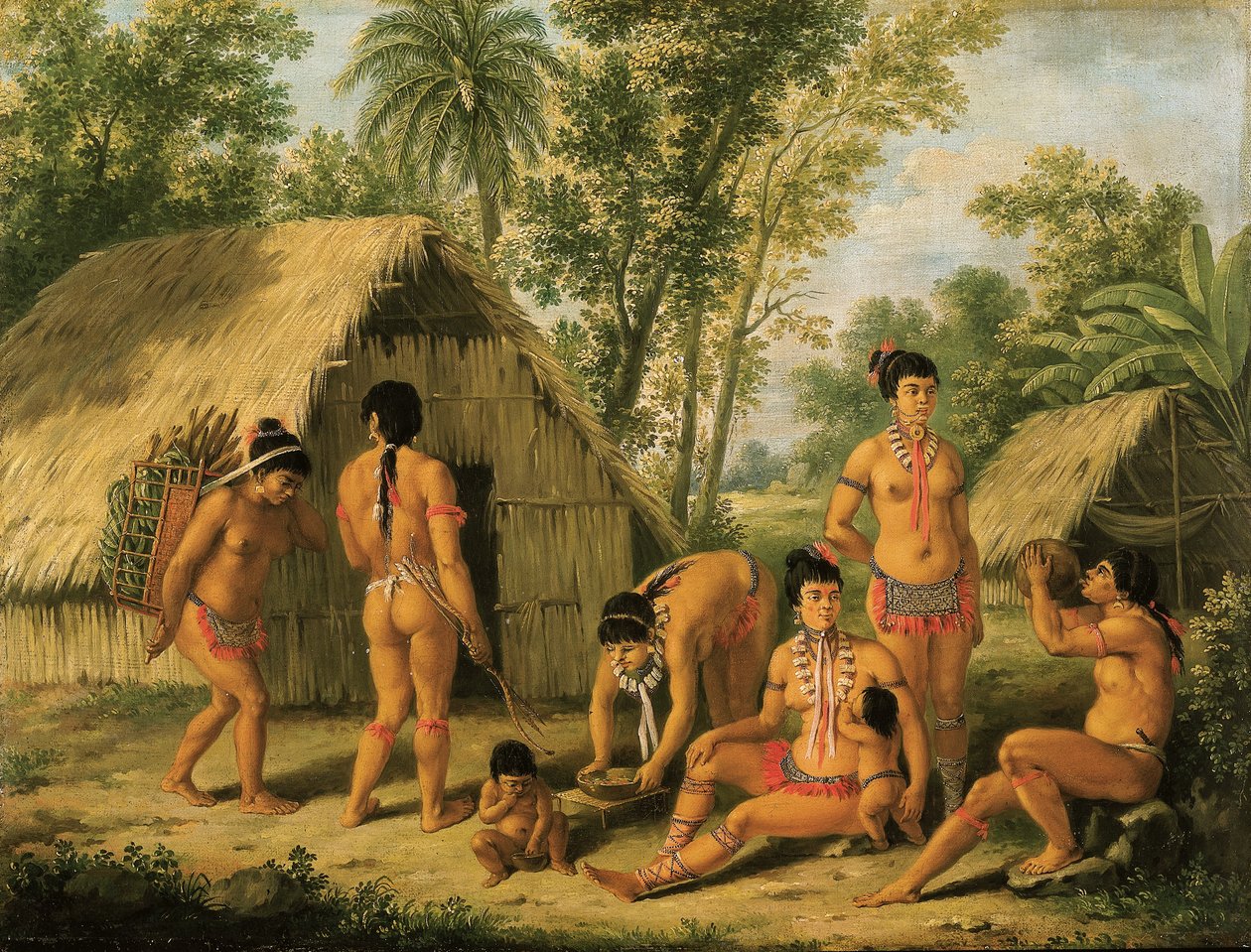 Una familia de caribes en la isla de San Vicente de Agostino Brunias