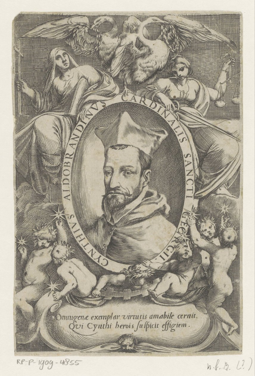 Portret de kardinaal Cinzio Aldobrandini de Agostino Carracci (possibly)